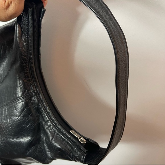 Vintage Carolee Genuine Black Leather Bag - Picture 9 of 16